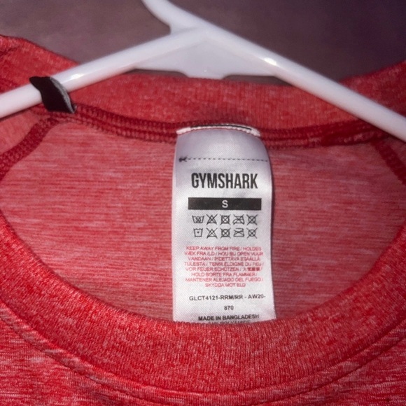 Gymshark Red Heathered Long Sleeve Crop Top - Picture 2 of 4